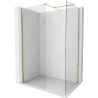 Mexen Kioto-X Walk-in Shower Wall 140 x 110 cm, Transparent 10 mm, Gold - 800-140-202-50-00-110-X