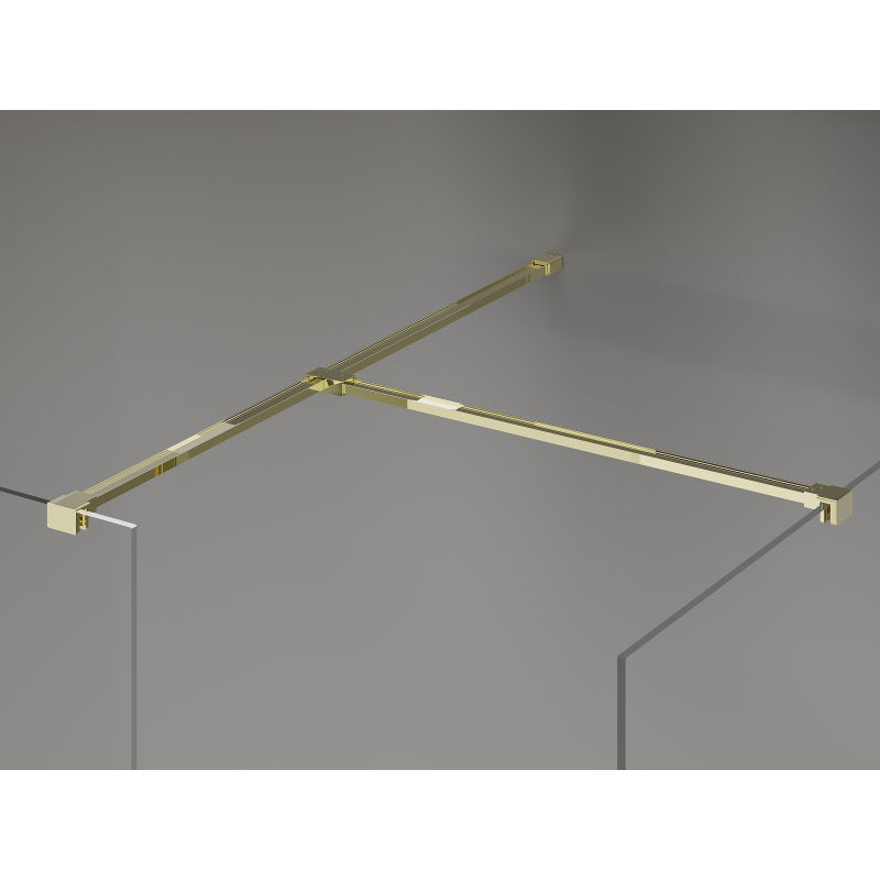 Mexen Kioto-X Walk-in Shower Wall 140 x 110 cm, Transparent 10 mm, Gold - 800-140-202-50-00-110-X