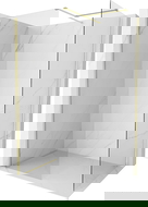 Mexen Kioto-X Walk-in Shower Wall 140 x 80 cm, Transparent 10 mm, Brushed Gold - 800-140-202-55-00-080-X