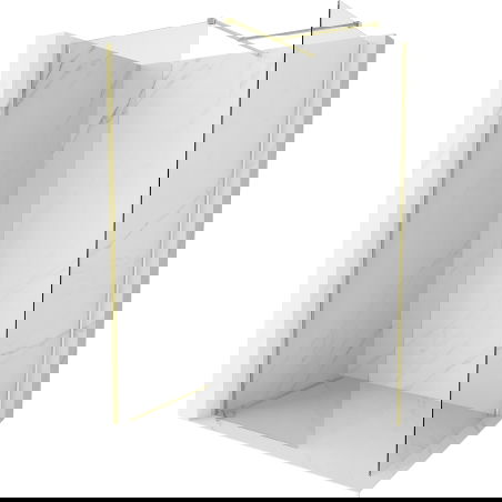 Mexen Kioto-X Walk-in Shower Wall 150 x 100 cm, Transparent 10 mm, Brushed Gold - 800-150-202-55-00-100-X