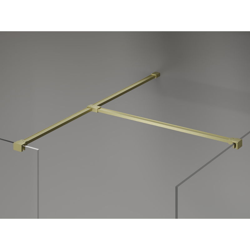 Mexen Kioto-X Walk-in Shower Wall 150 x 100 cm, Transparent 10 mm, Brushed Gold - 800-150-202-55-00-100-X