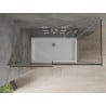 Mexen Omega extendable shower cubicle 140 x 80 cm, Graphite, Chrome + shower tray Flat, bialy - 825-140-080-01-40-4010