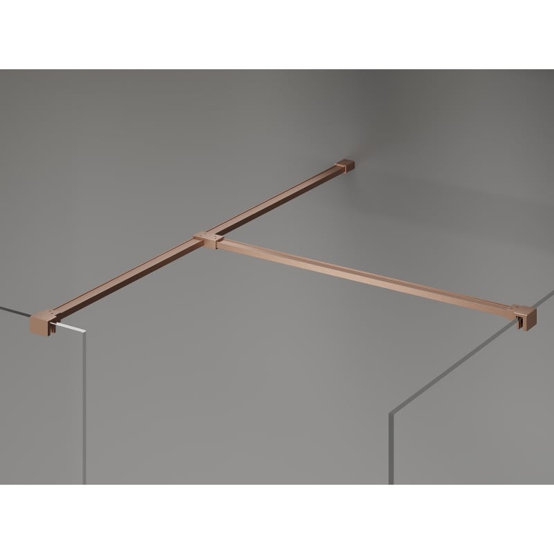 Mexen Kioto-X Walk-in Shower Wall 90 x 80 cm, Transparent 10 mm, Brushed Copper - 800-090-202-65-00-080-X