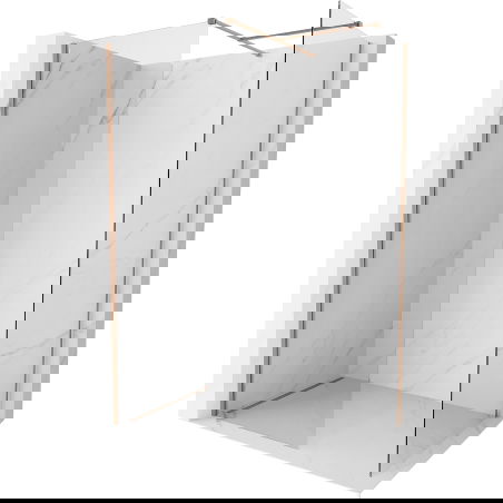 Mexen Kioto-X Walk-in shower screen 120 x 90 cm, transparent 10 mm, brushed copper - 800-120-202-65-00-090-X