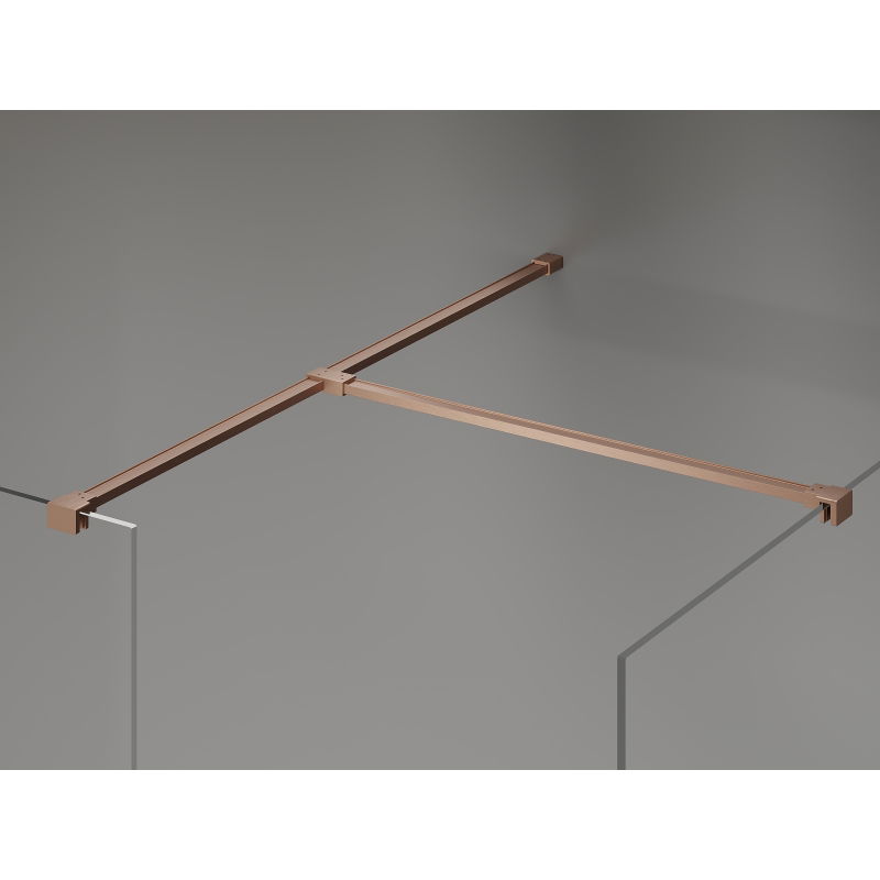Mexen Kioto-X Walk-in Shower Wall 160 x 100 cm, Transparent 10 mm, Brushed Copper - 800-160-202-65-00-100-X