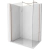 Mexen Kioto-X Walk-in Shower Panel 140 x 120 cm, Transparent 10 mm, Brushed Copper - 800-140-202-65-00-120-X