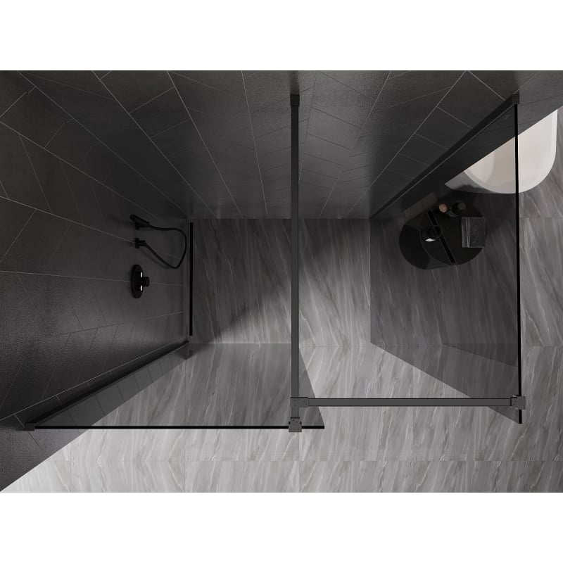 Mexen Kioto-X Walk-in Shower Wall 110 x 70 cm, Transparent 10 mm, Brushed Gun Gray - 800-110-202-66-00-070-X