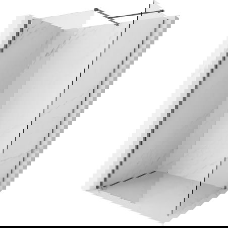 Mexen Kioto-X Walk-in Shower Wall 110 x 90 cm, Transparent 10 mm, Gun Gray Brushed - 800-110-202-66-00-090-X