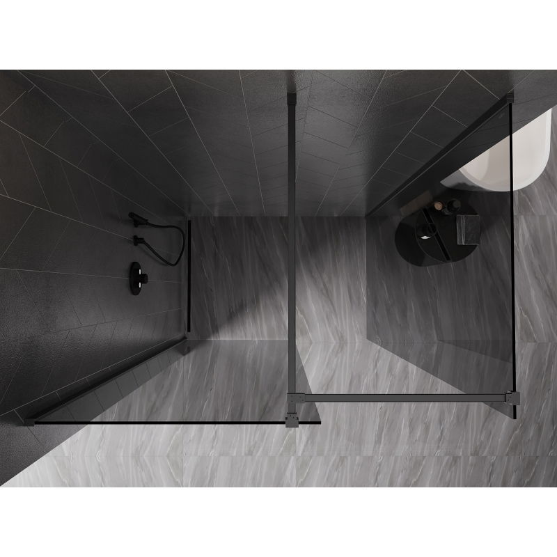 Mexen Kioto-X Walk-in Shower Wall 120 x 100 cm, Transparent 10 mm, Gun Gray Brushed - 800-120-202-66-00-100-X