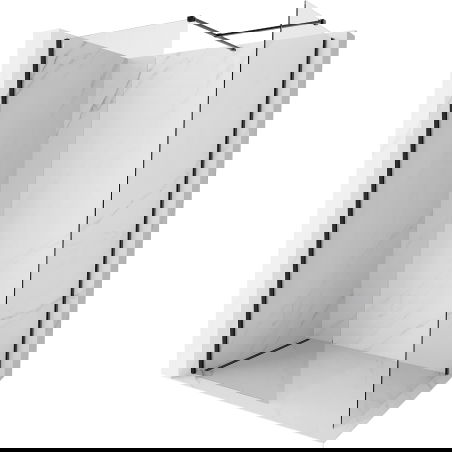 Mexen Kioto-X Walk-in Shower Wall 110 x 70 cm, Transparent 10 mm, Black - 800-110-202-70-00-070-X