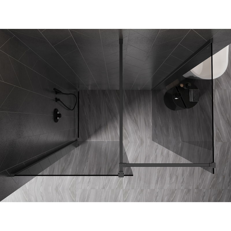Mexen Kioto-X shower wall Walk-in 110 x 70 cm, transparent 10 mm, gun metal - 800-110-202-95-00-070-X