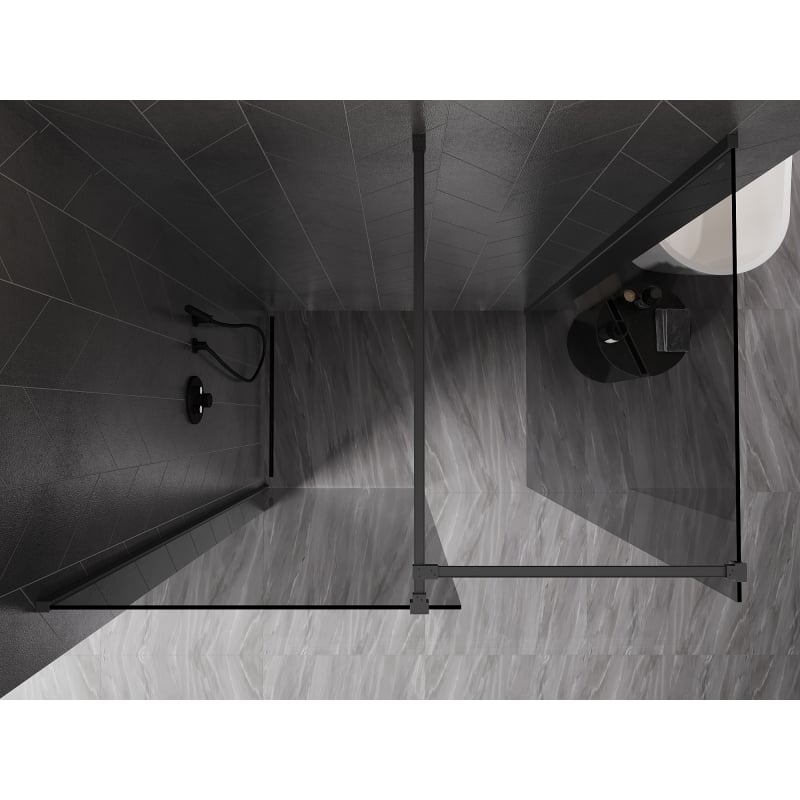 Mexen Kioto-X Walk-in Shower Screen 150 x 80 cm, Transparent 10 mm, Gun Metal - 800-150-202-95-00-080-X