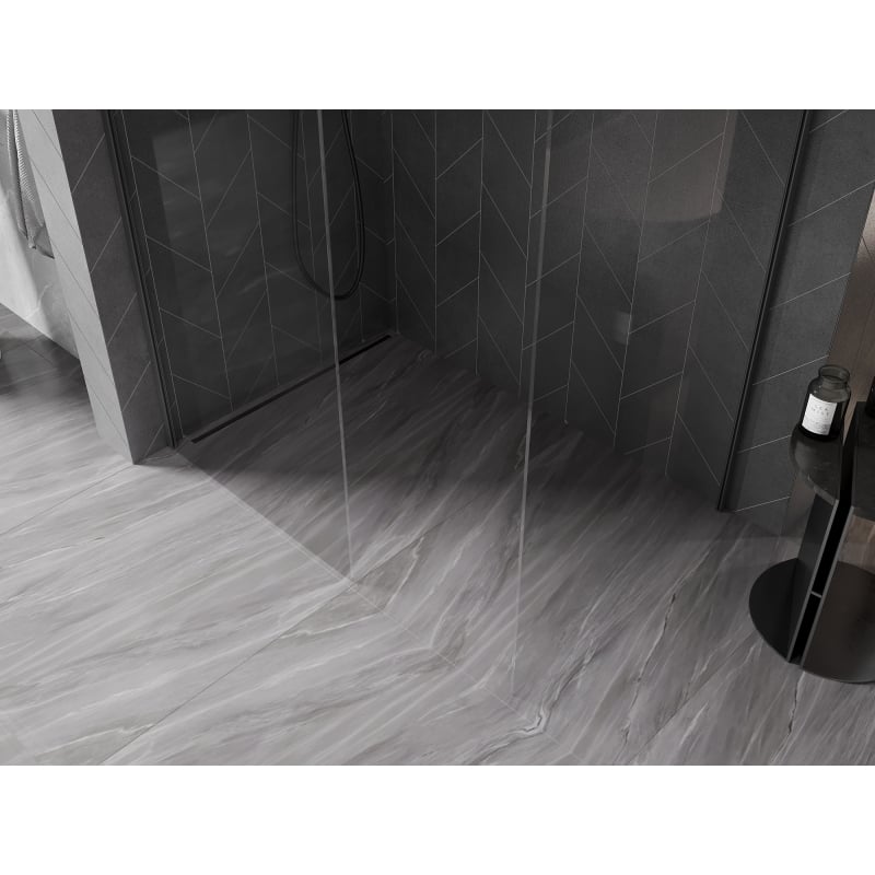 Mexen Kioto-X Walk-in Shower Screen 140 x 120 cm, Transparent 10 mm, Gun Metal - 800-140-202-95-00-120-X