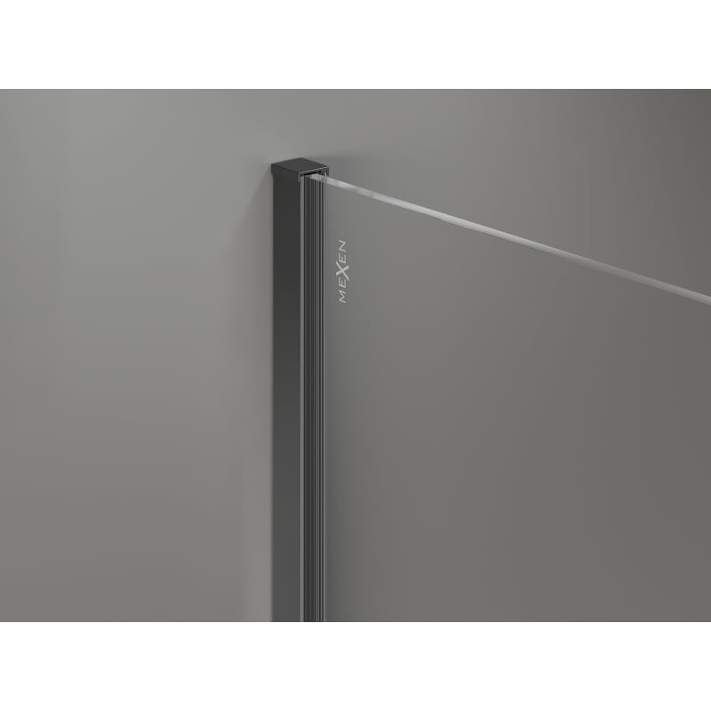Mexen Kioto-X Walk-in Shower Screen 140 x 120 cm, Transparent 10 mm, Gun Metal - 800-140-202-95-00-120-X