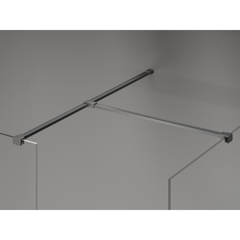 Mexen Kioto-X Walk-in Shower Screen 140 x 120 cm, Transparent 10 mm, Gun Metal - 800-140-202-95-00-120-X
