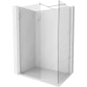 Mexen Kioto-X Walk-in shower wall 140 x 100 cm, transparent 10 mm, brushed nickel - 800-140-202-97-00-100-X