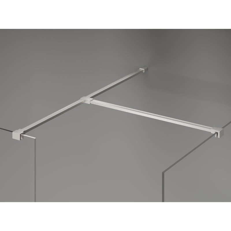 Mexen Kioto-X Walk-in shower wall 140 x 100 cm, transparent 10 mm, brushed nickel - 800-140-202-97-00-100-X