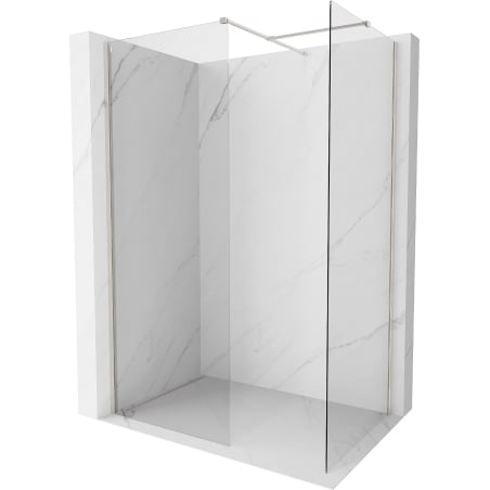 Mexen Kioto-X Walk-in Shower Wall 130 x 120 cm, Transparent 10 mm, Brushed Nickel - 800-130-202-97-00-120-X