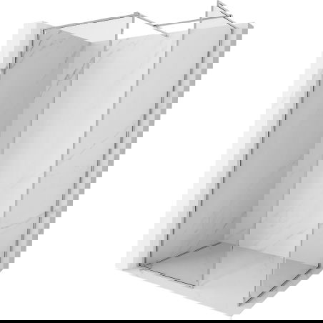 Mexen Kioto-XF Walk-in Shower Screen with Frame 130 x 90 cm, Transparent 10 mm, Chrome - 800-130-202-04-00-090-XF