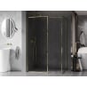 Mexen Kioto-XF Walk-in Shower Wall with Frame 70 x 70 cm, Transparent 10 mm, Gold - 800-070-202-04-50-070-XF