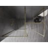 Mexen Kioto-XF shower wall Walk-in with frame 140 x 100 cm, transparent 10 mm, gold - 800-140-202-04-50-100-XF