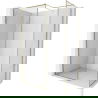 Mexen Kioto-XF Walk-in Shower Wall with Frame 140 x 120 cm, Transparent 10 mm, Gold - 800-140-202-04-50-120-XF