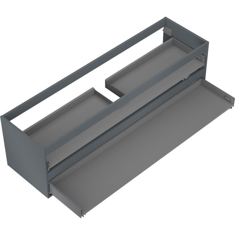 Mexen Box-A Vanity Cabinet Frame 160 cm, 2 Drawers, Matte Graphite - 91AX0-1600-470-2-66