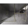 Mexen Kioto-XF Walk-in Shower Wall with Frame 90 x 80 cm, Transparent 10 mm, Brushed Gold - 800-090-202-04-55-080-XF