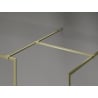 Mexen Kioto-XF Walk-in Shower Wall with Frame 140 x 80 cm, Transparent 10 mm, Brushed Gold - 800-140-202-04-55-080-XF