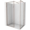 Mexen Kioto-XF Walk-in Shower Wall with Frame 140 x 80 cm, Transparent 10 mm, Rose Gold - 800-140-202-04-60-080-XF