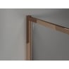 Mexen Kioto-XF Walk-in Shower Wall with Frame 140 x 80 cm, Transparent 10 mm, Rose Gold - 800-140-202-04-60-080-XF