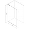 Mexen Kioto-F L Walk-in Shower Wall with Frame 95 x 202 cm, Transparent 8 mm, White - 800-095-174-20-00