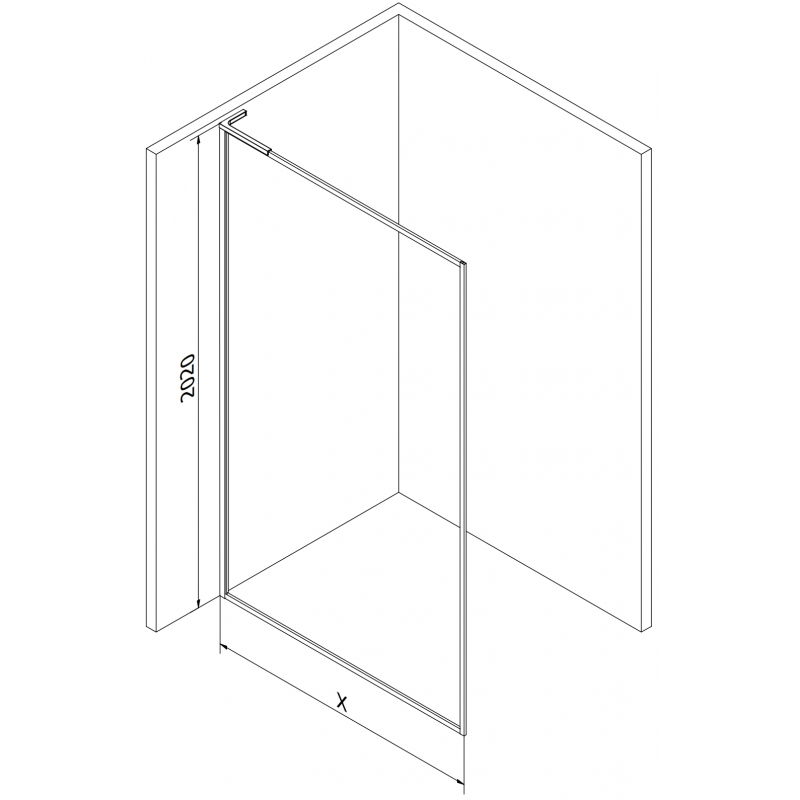 Mexen Kioto-F L Walk-in shower wall with frame 80 x 202 cm, transparent 8 mm, brushed copper - 800-080-174-65-00