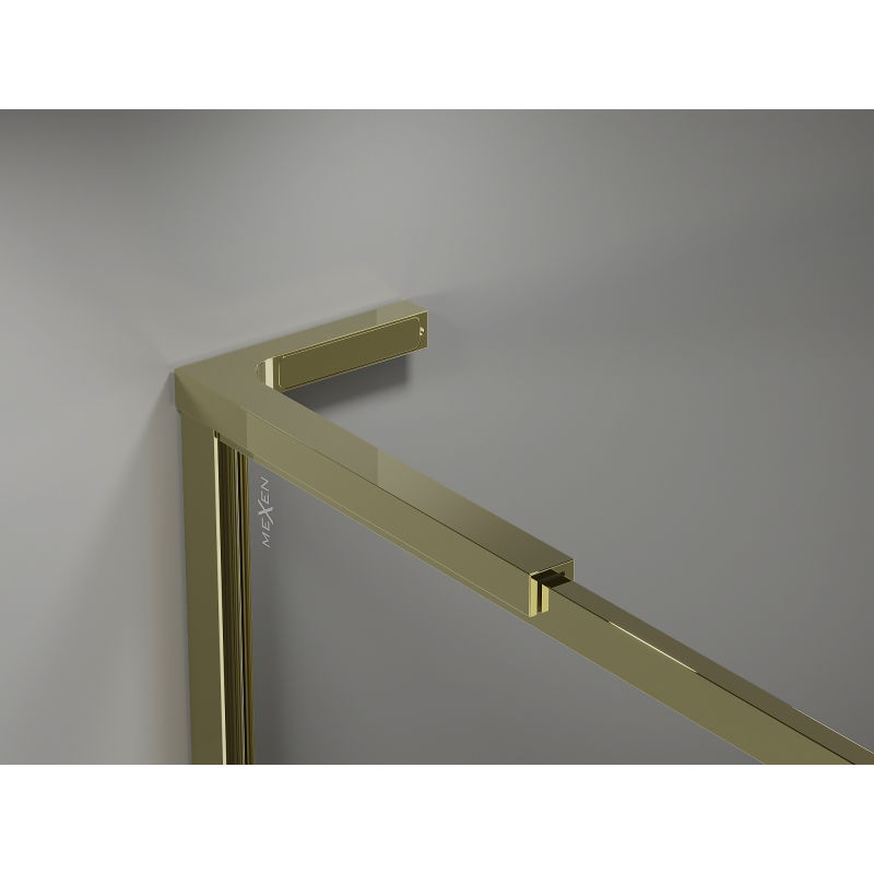Mexen Kioto-XF L walk-in shower wall with frame 80 x 202 cm, transparent 10 mm, gold - 800-080-174-50-00-XF