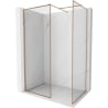 Mexen Kioto-XF Walk-in Shower Wall with Frame 160 x 70 cm, Transparent 10 mm, Brushed Copper - 800-160-202-04-65-070-XF