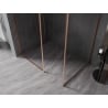 Mexen Kioto-XF Walk-in Shower Wall with Frame 80 x 80 cm, Transparent 10 mm, Brushed Copper - 800-080-202-04-65-080-XF