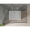 Mexen Omega sliding shower cabin 140 x 100 cm, graphite, chrome + Flat tray, white - 825-140-100-01-40-4010