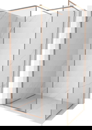 Mexen Kioto-XF Walk-in Shower Panel with Frame 140x110 cm, Transparent 10 mm, Brushed Copper - 800-140-202-04-65-110-XF