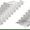 Mexen Kioto-XF Walk-in Shower Wall with Frame 140x120 cm, Transparent 10 mm, Brushed Copper - 800-140-202-04-65-120-XF