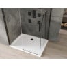 Mexen Omega extendable shower cubicle 100 x 70 cm, Transparent, Black + shower tray Flat, White - 825-100-070-70-00-4010B