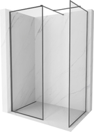 Mexen Kioto-XF Walk-in Shower Wall with Frame 150x90 cm, Transparent 10 mm Brushed Gun Gray - 800-150-202-04-66-090-XF