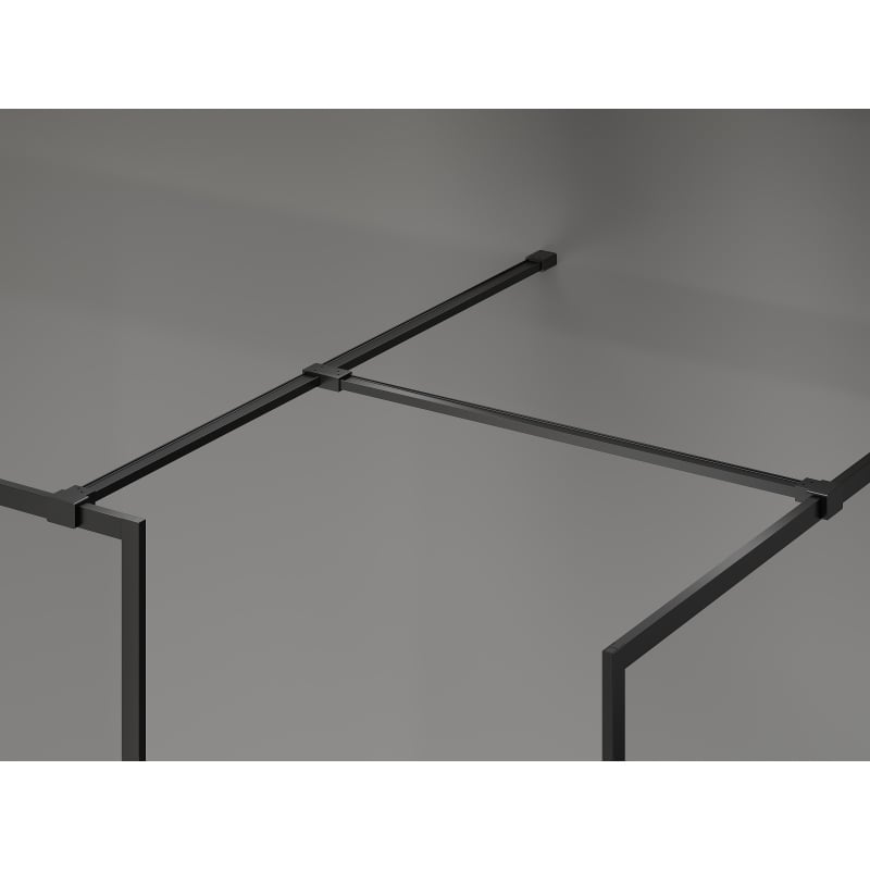 Mexen Kioto-XF Walk-in Shower Wall with Frame 110 x 100 cm, Transparent 10 mm, Black - 800-110-202-04-70-100-XF