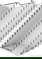 Mexen Kioto-XF Walk-in shower wall with frame 110 x 110 cm, transparent 10 mm, black - 800-110-202-04-70-110-XF