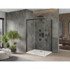 Mexen Omega extendable shower cubicle 120 x 70 cm, Transparent, Black + shower tray Flat, White - 825-120-070-70-00-4010B