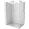 Mexen Kioto-XF Walk-in Shower Wall with Frame 140x70 cm, Transparent 10 mm, Brushed Nickel - 800-140-202-04-97-070-XF