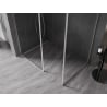 Mexen Kioto-XF Walk-in Shower Wall with Frame 140x70 cm, Transparent 10 mm, Brushed Nickel - 800-140-202-04-97-070-XF