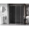 Mexen Kioto-XF Walk-in Shower Wall with Frame 140x70 cm, Transparent 10 mm, Brushed Nickel - 800-140-202-04-97-070-XF