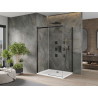 Mexen Omega sliding shower cabin 120 x 100 cm, transparent, black + Flat tray, white - 825-120-100-70-00-4010B