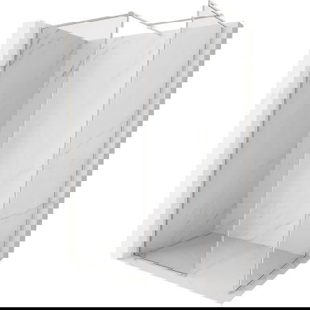 Mexen Kioto-XF Walk-in Shower Wall with Frame 150x120 cm, Transparent 10 mm, Brushed Nickel - 800-150-202-04-97-120-XF