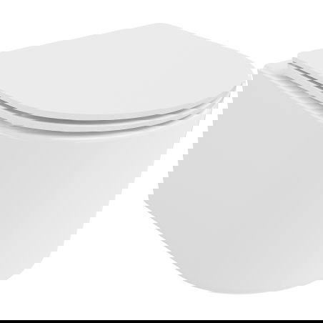 Mexen Sofia Rimless toilet bowl with a slim soft close toilet seat, Thermosetting polymer, White - 30540300